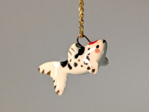 koi fish porcelain pendant