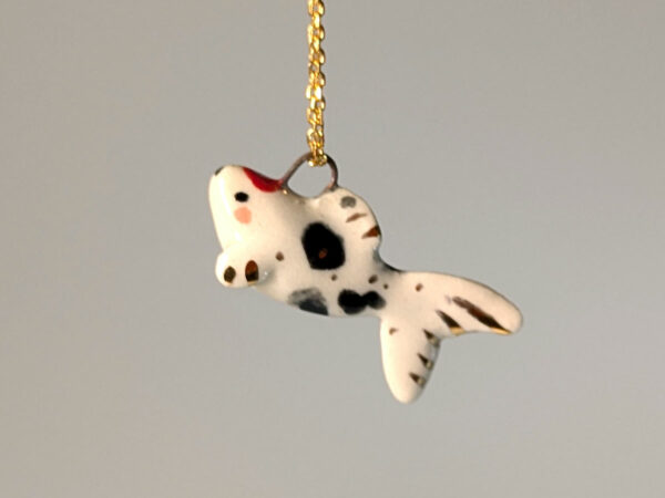 koi fish porcelain pendant