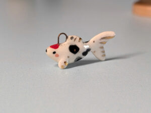 koi fish porcelain pendant