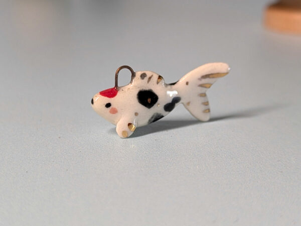 koi fish porcelain pendant