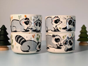 cute raccoon kits tumblers