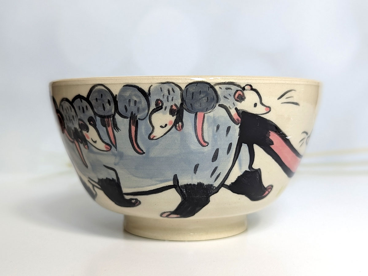 Stoneware Bowl - Shrew Family - Kness