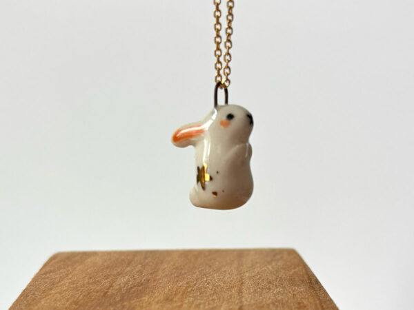 Porcelain Pendant : White Bunny - Image 4