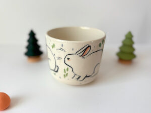 white bunnies cup