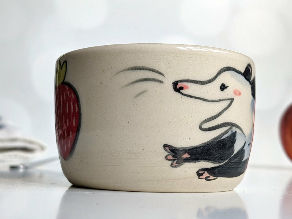 opossum strawberry tumbler