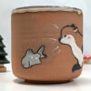 otter cup red clay white glaze cute ceramics kness