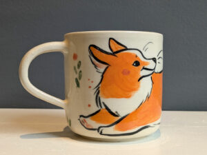 cutest handmade corgi mug one of a kind