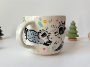 cute mug potter kness raccoon family