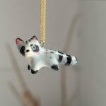 raccoon pendant porcelain