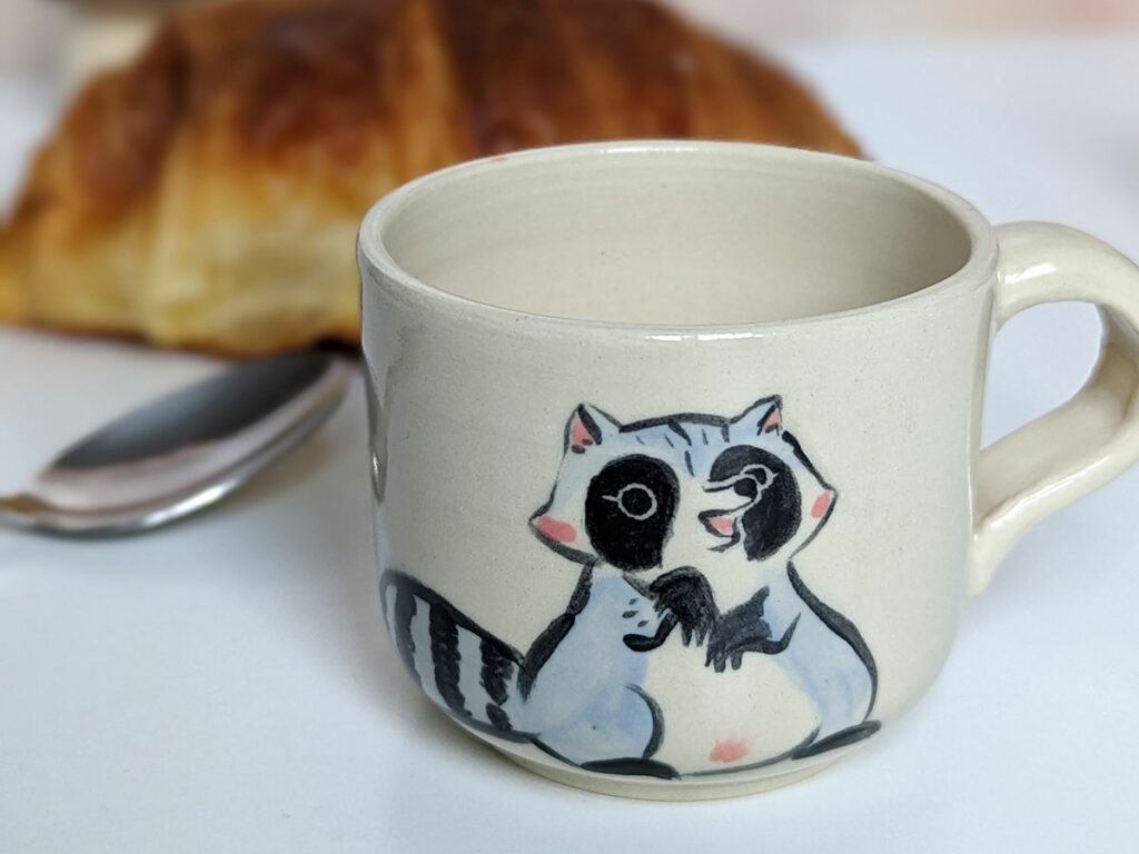 espresso cup raccoon