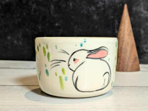 bunny loaves tumbler handmade white