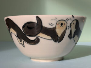 cute otter bowl handmade