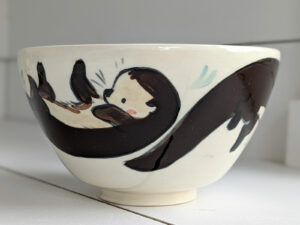 cute otter bowl handmade