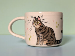 handmade mug tabby cat