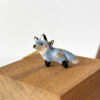 porcelain pendant blue fox cute handmade