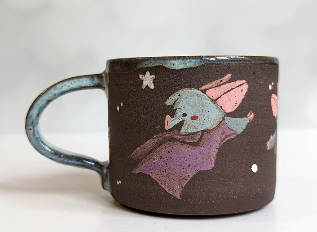 handmade bat mug cute