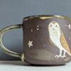 cute black mug with owl