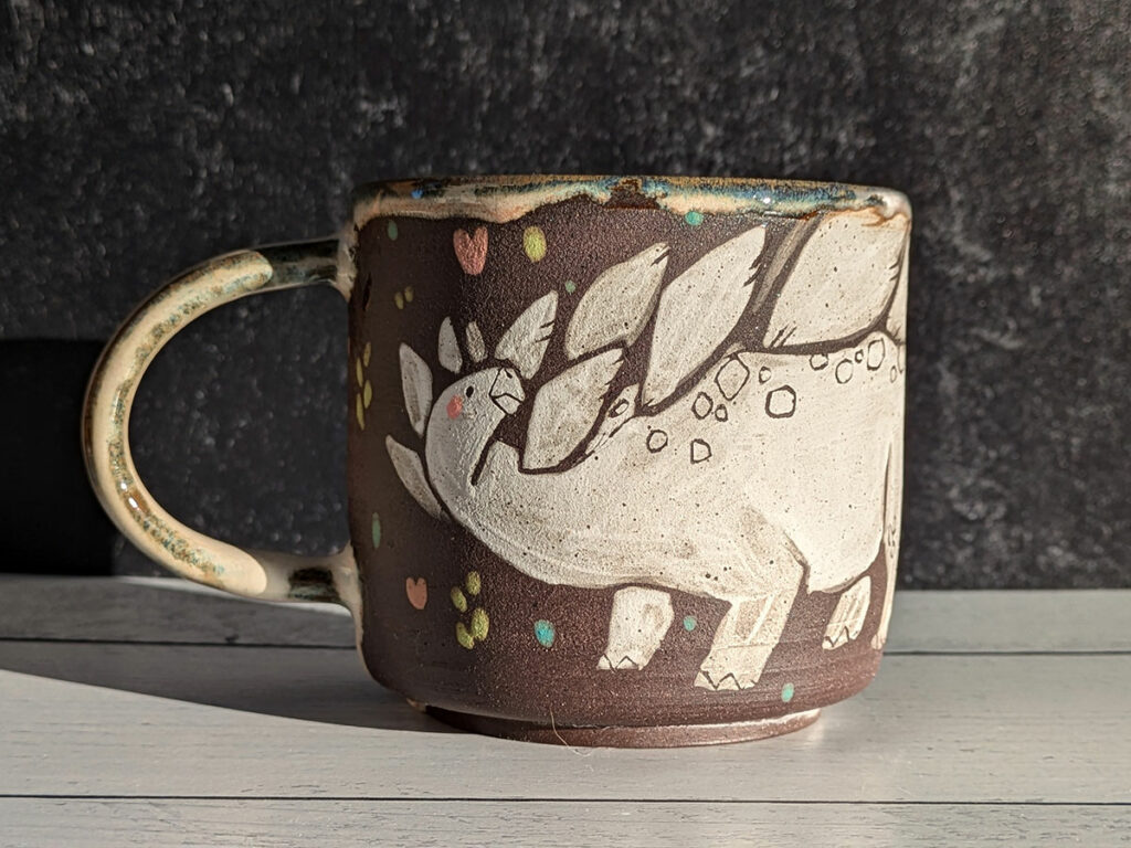 dinosaur mug handmade