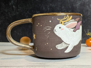 cute handmade jackalope mug