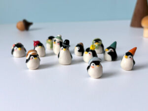 figurine of little porcelain penguins