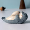 adorable seal mama and baby porcelain figurine