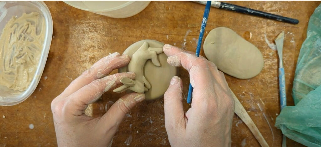 sculpting a custom pet urn for a bunny