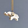 pendant elephant porcelain gold