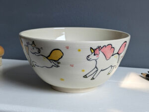 unicorn bowl handmade cute