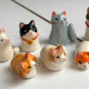 mini cat tea pet figurine