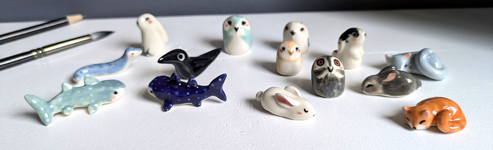 adorable pottery cute figurines pretty tableware and lovely handmade art by kness, made in canada
