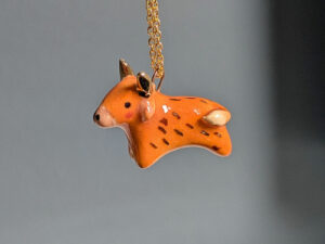 highland cow pendant gold highlights