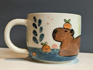 adorable capybara handmade mug by kness