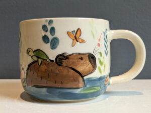 adorable capybara handmade mug by kness