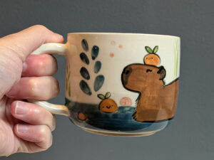 adorable capybara handmade mug by kness