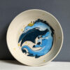 cute blue dragon plate handmade by kness