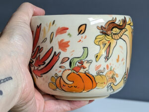 detailled autumn dragon pot