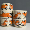 cute fox kits tumbler handmade ceramics by kness