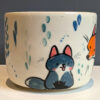 adorable foxes cup stoneware handmade