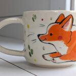 cutest handmade corgi herding sheep mug one of a kind