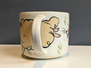 cutest handmade corgi herding sheep mug one of a kind