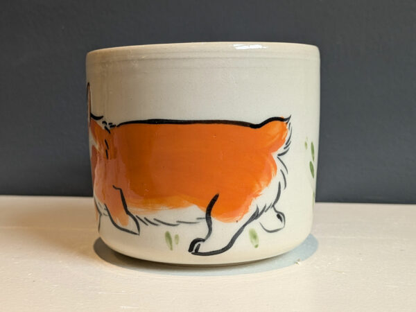 cutest handmade corgi herding sheep mug one of a kind