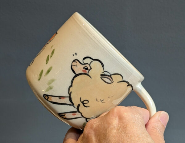 cutest handmade corgi herding sheep mug one of a kind