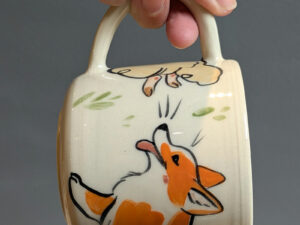 cutest handmade corgi herding sheep mug one of a kind