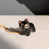 adorable black bear pendant porcelain handmande