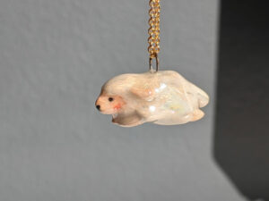 white sheep pendant