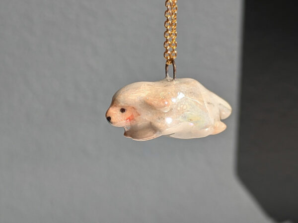 white sheep pendant