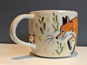 sculpted fox mug