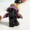 black cat witch porcelain figurine