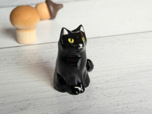 whiskers vase black cat