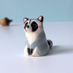 whiskers vase raccoon porcelain